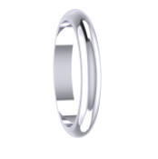 3mm D-Shape Plain Wedding Ring