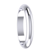 4mm D-Shape Plain Wedding Ring