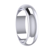 6mm D-Shape Plain Wedding Ring