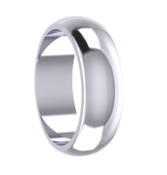 7mm D-Shape Plain Wedding Ring
