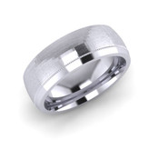 G440 Wedding Ring Brushed and Polished Ring plus Dividing Millgrain Line