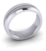 G412 Patterned Wedding Ring Half Ring Polished and Half Brushed