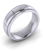 G426 Patterned Wedding Ring Wider Satin Centre with Polished Slightly Bev Edges