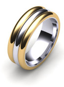 G446 Tri Banded Wedding Ring Choose White, Yellow and Rose Bands
