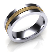 G403 2 Colour Two Colour Shiny and Brushed Wedding Ring Rose Gold Available