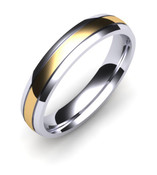 G201 2 Colour White and Yellow Gold Wedding Ring Polished Finish Rose Gold Available
