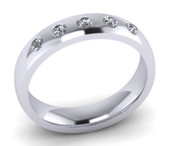 Court 4mm Diamond Ring with 5 x 2.3mm diamonds, Invisible Set G42