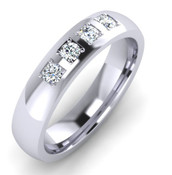 Court 4mm Diamond Ring with 4 x 2.3mm diamonds, Grain set with bright cut square G43