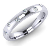 Court 3mm Diamond Ring with 6 x 1.8mm diamonds, Invisible Set G48