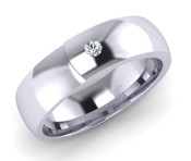 Court 6mm Diamond Ring with 1 x 2.3mm diamonds, Invisible Set G53