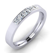 Flat Top Court 3mm Diamond Ring with 7 x 1.8mm diamonds, Channel Set G65