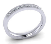 Flat Top Court 3mm Diamond Ring with 20 x 1.5mm diamonds, Channel set G90