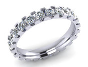 Flat Top Court 3mm Diamond Ring with 22 x 2.5mm diamonds, Claw Set G94