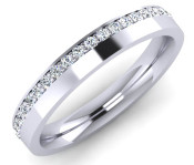 Flat Top Court 3mm Diamond Ring with 40 x 1.3mm diamonds,  G96