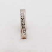 Flat Top Court 4mm Diamond Ring with 5 x 1.3mm diamonds,  G101