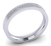 Flat Top Court 3mm Diamond Ring with 20 x 1.3mm diamonds,  G102