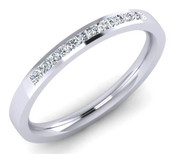 Flat Top Court 2mm Diamond Ring with 12 x 1.3mm diamonds, Channel Set G140