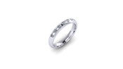 Flat Top Court 3mm Diamond Ring with 7 x 1.8mm diamonds, Invisible Set G143