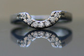 Flat Top Court 3mm Diamond Ring with 7 x 1.8mm diamonds, Invisible Set G145