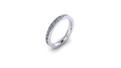 Flat Top Court 3mm Diamond Ring with 12 x 1.5mm diamonds, Invisible Set G146