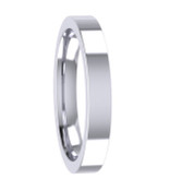 3mm Flat Top Court Plain Wedding Ring