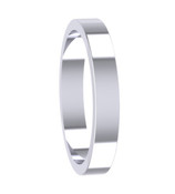 3mm Flat Plain Wedding Ring