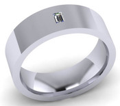 Flat Top Court 7mm Diamond Ring with 1 x 2mm diamonds,  G92