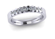 Flat Top Court 3mm Diamond Ring with 9 x 1.8mm diamonds, Claw Set G122