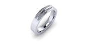 Flat Top Court 4mm Diamond Ring with 20 x 1.3mm diamonds, Invisible Set G155