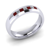 ETG65RU 3mm Channel Set Princess Cut Ruby and Diamond Eternity Ring 43pts