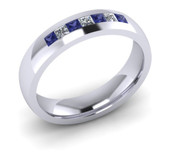 ETG65TA 3mm Channel Set Princess Cut Tanzanite and Diamond Eternity Ring 43pts