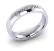 ETG65ZI 3mm Channel Set Princess Cut Swiss Cubic Zirconium Eternity Ring