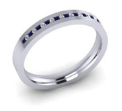 ETG90DS 3mm Channel Set Brilliant Cut Dark Blue Sapp and Diamond Eternity Ring 40pts