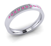ETG90PD 3mm Channel Set Brilliant Cut Treated Pink Diamond and Diamond Eternity Ring 30pts