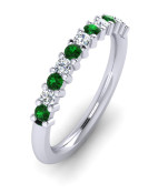 ETG100EM 3mm Claw Set Brilliant Cut Emerald and Diamond Eternity Ring 62pts