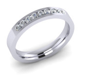 ETG136ZI 3mm Channel Set Brilliant Cut Swiss Cubic Zirconium Eternity Ring