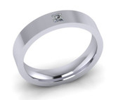 Flat Top Court 4mm Diamond Ring with 1 x 2.3mm diamonds, Invisible Set G51