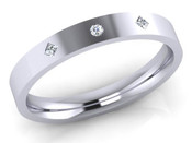Flat Top Court 5mm Diamond Ring with 1 x 2.3mm diamonds,  G67