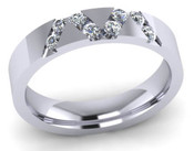 Flat Top Court 4mm Diamond Ring with 8 x 1.8mm diamonds, Channel set G78