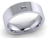 Flat Top Court 7mm Diamond Ring with 1 x 2mm diamonds,  G132