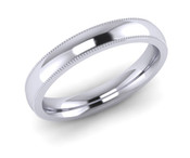 N2L W,Y  Patterned Ladies Wedding Ring Polished Ring with Millgrain Edges