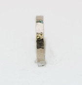 G439 Patterned Ladies Wedding Ring with a Hammered Finish