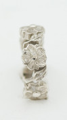 L011  Hand Carved Daisy Head Wedding Ring