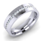 Flat Top Court 5mm Diamond Ring with 20 x 1.5mm diamonds, Channel Set G139