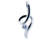 Sterling Silver Cubic Zirconia Swirl Earring