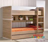 Marcoola Bunk Bed is great space saving bunk for all rooms. The Marcoola Bunk has the option to be split into two beds if required and features a trundle bed under the bottom bed great for sleepovers or storing all the kids toys or manchester.