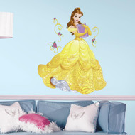 Celebrate the beautiful Disney Princess who fell in love with the Beast with our Sparkling Disney Princess Belle Giant Wall Decals With Glitter!
