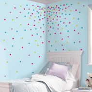 Illuminate a room with a burst of color and sparkle with these Multi Glitter Confetti Dots Wall Decals!