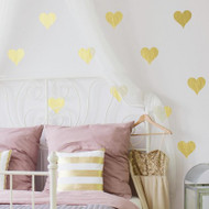 Let your light shine among the glitz and glam decor of Gold Foil Hearts Wall Decals. Jazz up those walls as you bring the chic elegant style of little perfectly shaped gold hearts with the right touch of gold.
