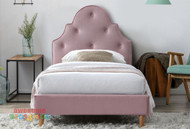 Kylie Upholstered Bed Frame is a vintage designed bed frame with oak timber feet which would look great in any girls room.